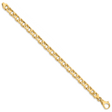 14K 7.4mm Hand-polished Fancy Link Bracelet