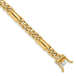 14K 7.5mm Hand-polished Fancy Link Bracelet