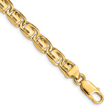 14K 7.5mm Hand-polished Fancy Link Chain