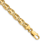 14K 7.5mm Hand-polished Fancy Link Bracelet
