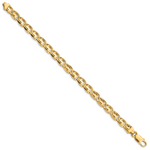 14K 7.5mm Hand-polished Fancy Link Bracelet