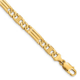 14k 7mm Hand-Polished Fancy Link Chain