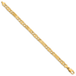 14k 7mm Hand-polished Fancy Link Bracelet