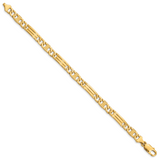 14k 7mm Hand-polished Fancy Link Bracelet