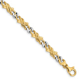 14k Two-tone 6mm Fancy Link Chain
