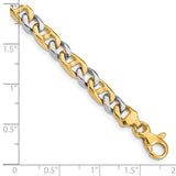 14K Two-tone 5.6mm Hand-Polished Fancy Link Chain