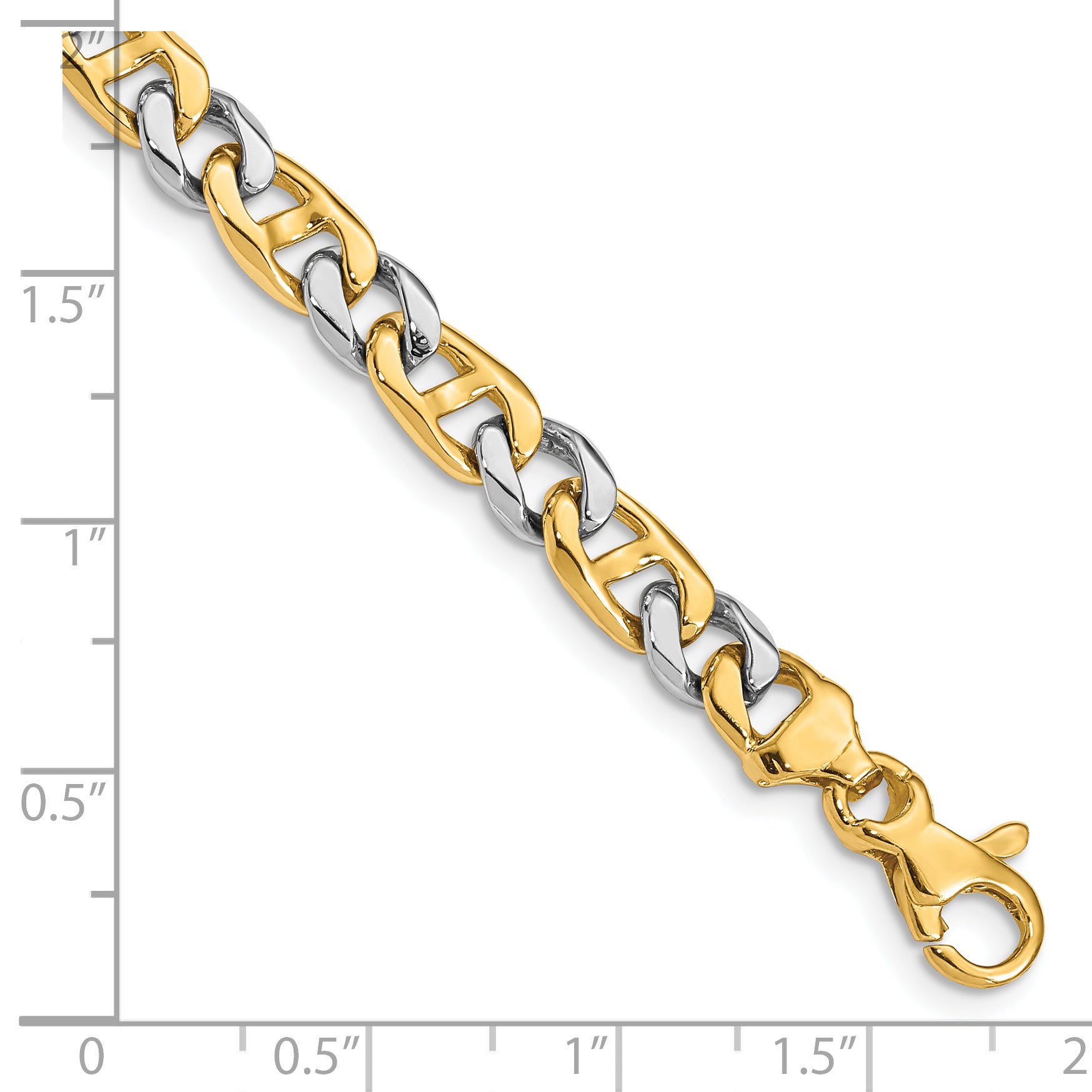 14K Two-tone 5.6mm Hand-Polished Fancy Link Chain