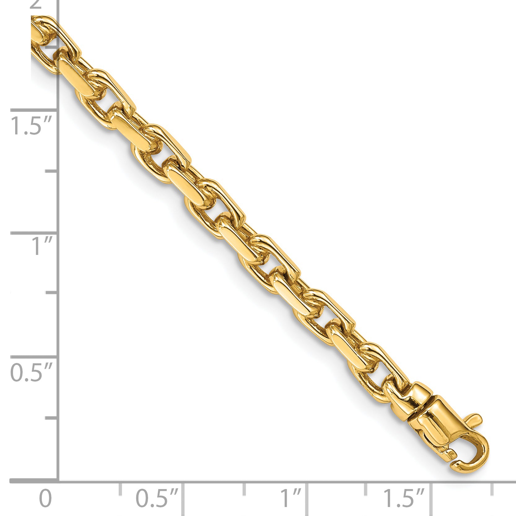 14k 4.2mm Hand-Polished Fancy Link Chain