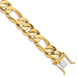 14k 15.7mm Hand Polished Fancy Heavy Figaro Link Chain