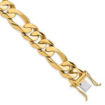 14k 15.7mm Hand Polished Fancy Heavy Figaro Link Bracelet