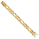 14k 15.7mm Hand Polished Fancy Heavy Figaro Link Bracelet