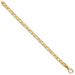 14k 4.8mm Hand Polished Fancy Link Bracelet