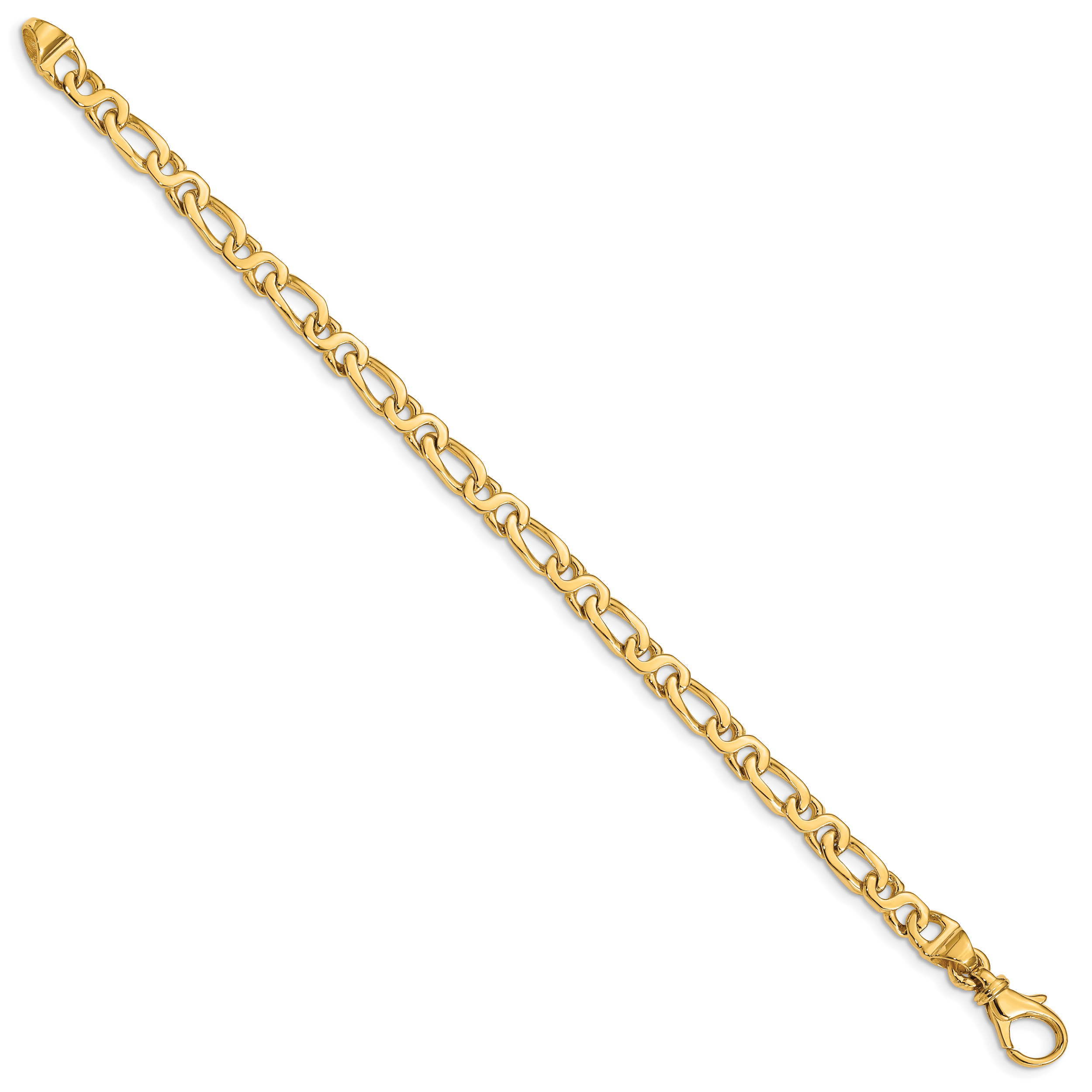 14k 4.8mm Hand Polished Fancy Link Bracelet