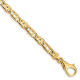 14K 5.5mm Hand Polished Fancy Link Chain