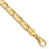 14k 10mm Hand-polished Fancy Link Chain
