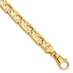14k 10mm Hand-polished Fancy Link Bracelet