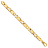 14k 10.4mm Hand-polished Fancy Link Bracelet