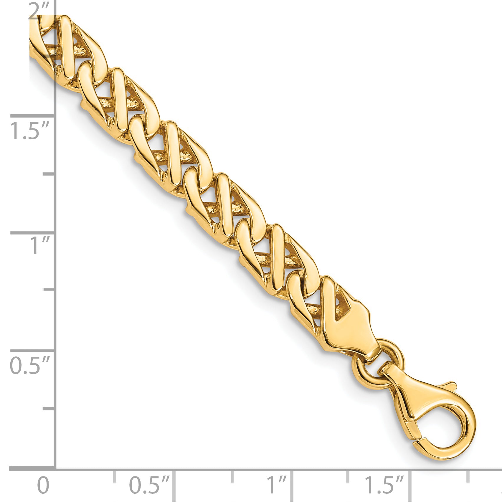 14K 6.1mm Hand-polished Fancy Link Bracelet