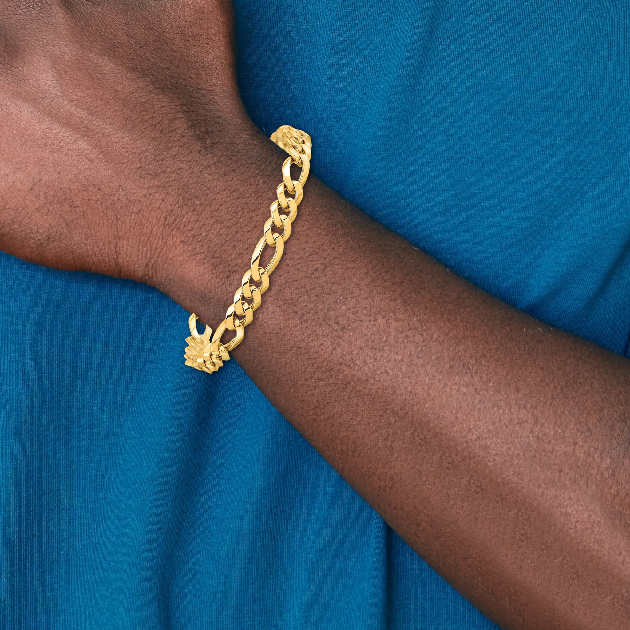 14k 5mm Hand-polished Fancy Link Chain