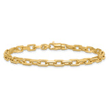 14k 5mm Hand-polished Fancy Link Chain