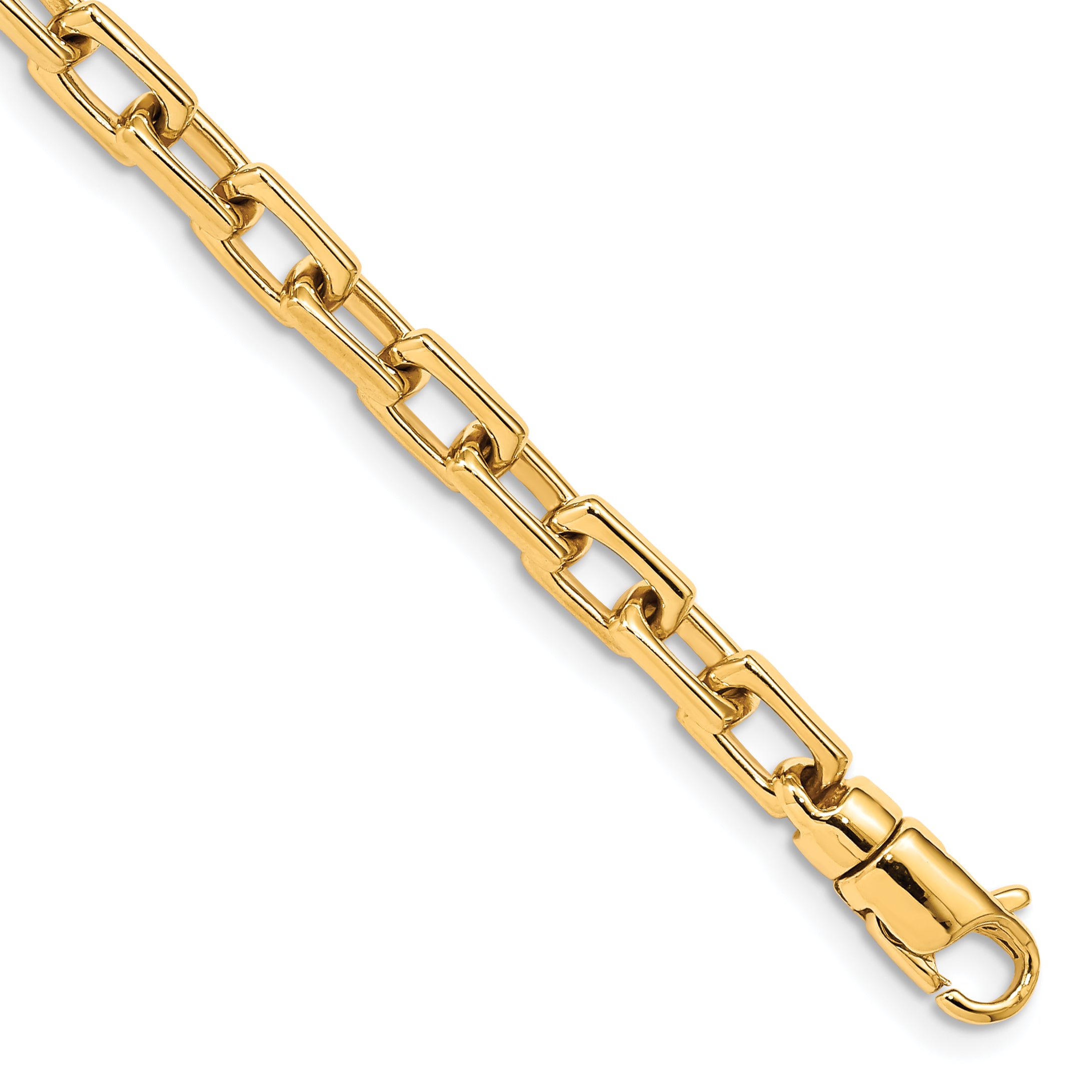 14k 5mm Hand-polished Fancy Link Bracelet