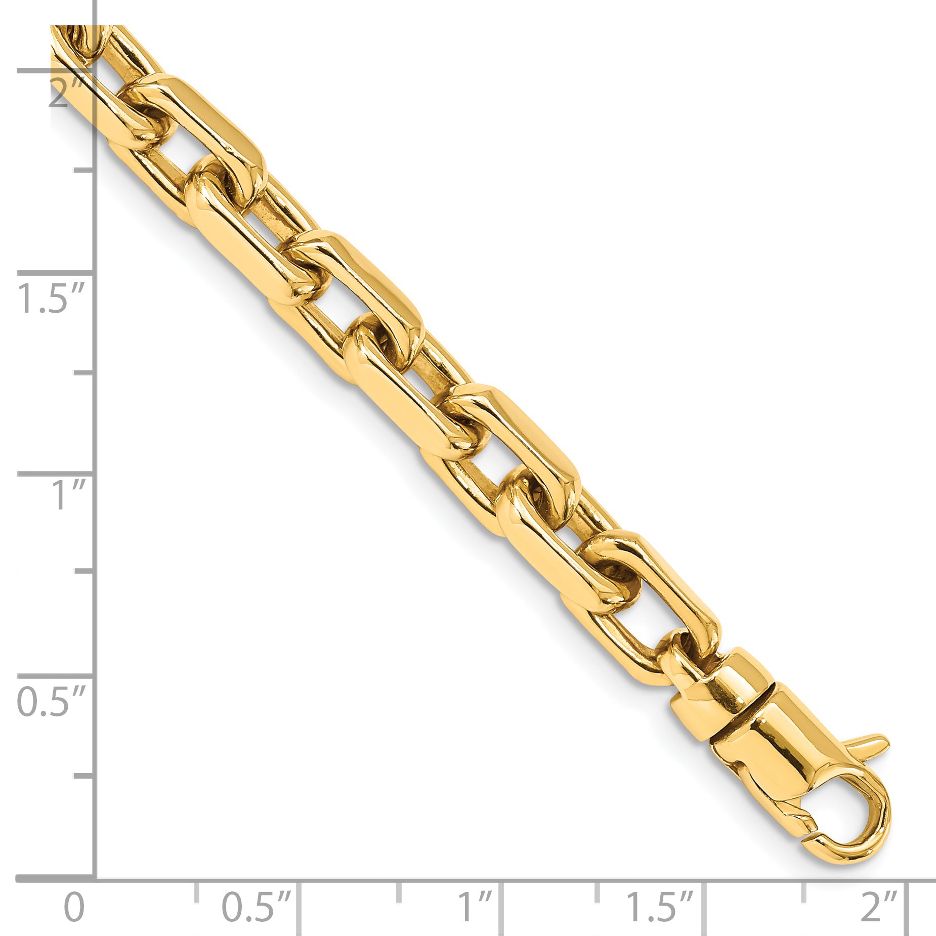 14k 7mm Hand-polished Fancy Link Chain