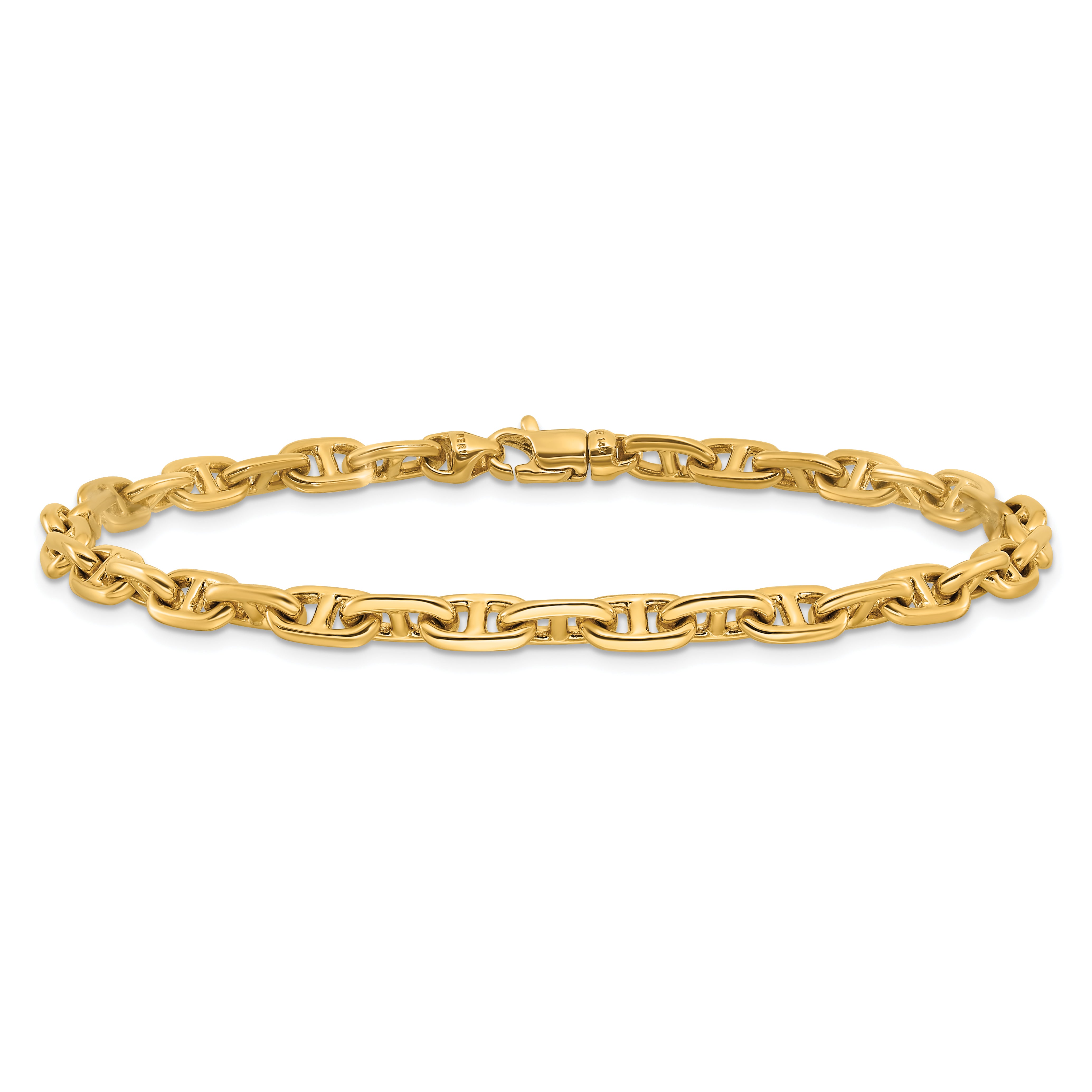 14k 5.1mm Hand-polished Fancy Link Chain