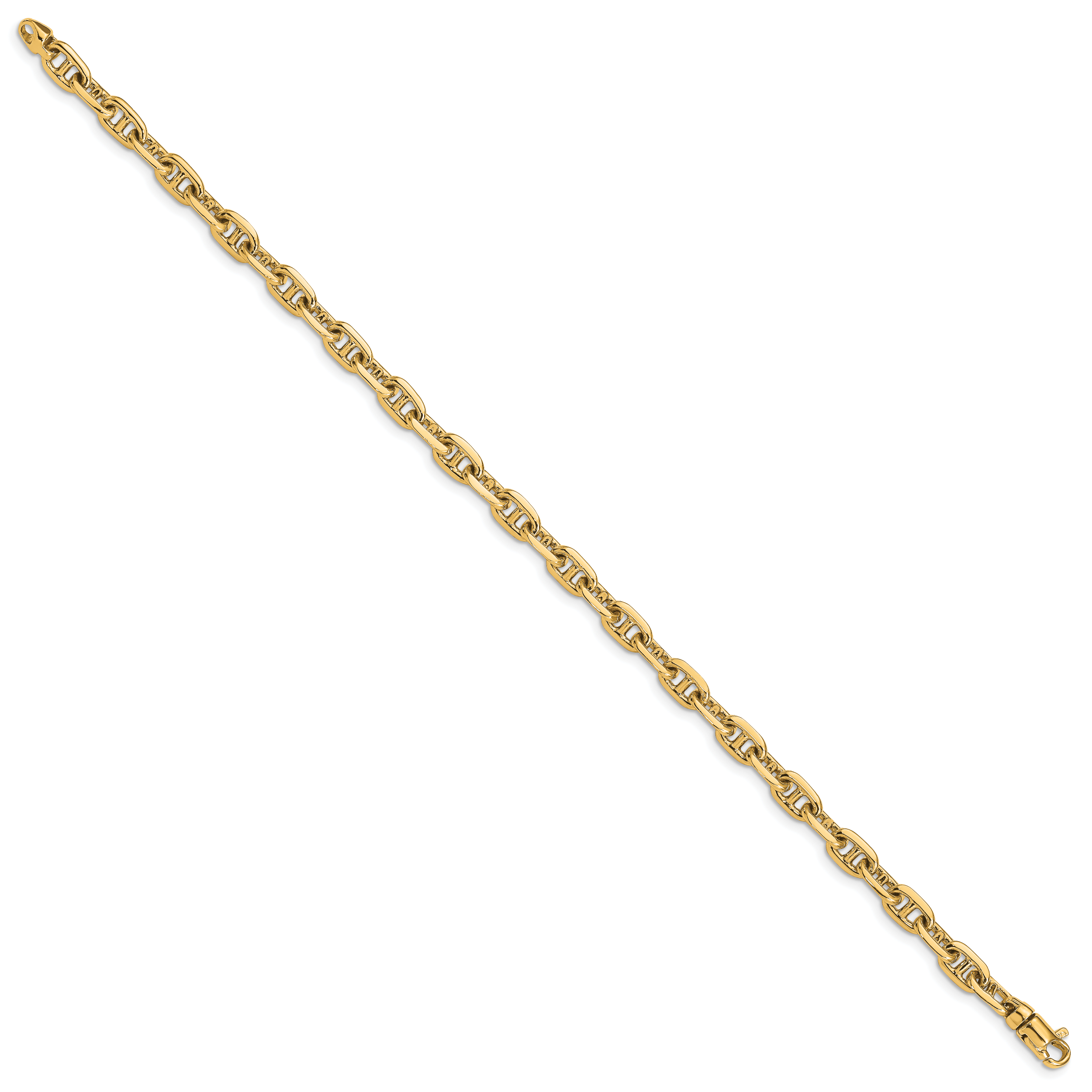 14k 5.1mm Hand-polished Fancy Link Bracelet