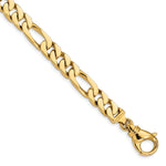 14k 7.7mm Hand Polished Fancy Link Bracelet