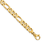 14k 9.2mm Hand Polished Fancy Link Chain