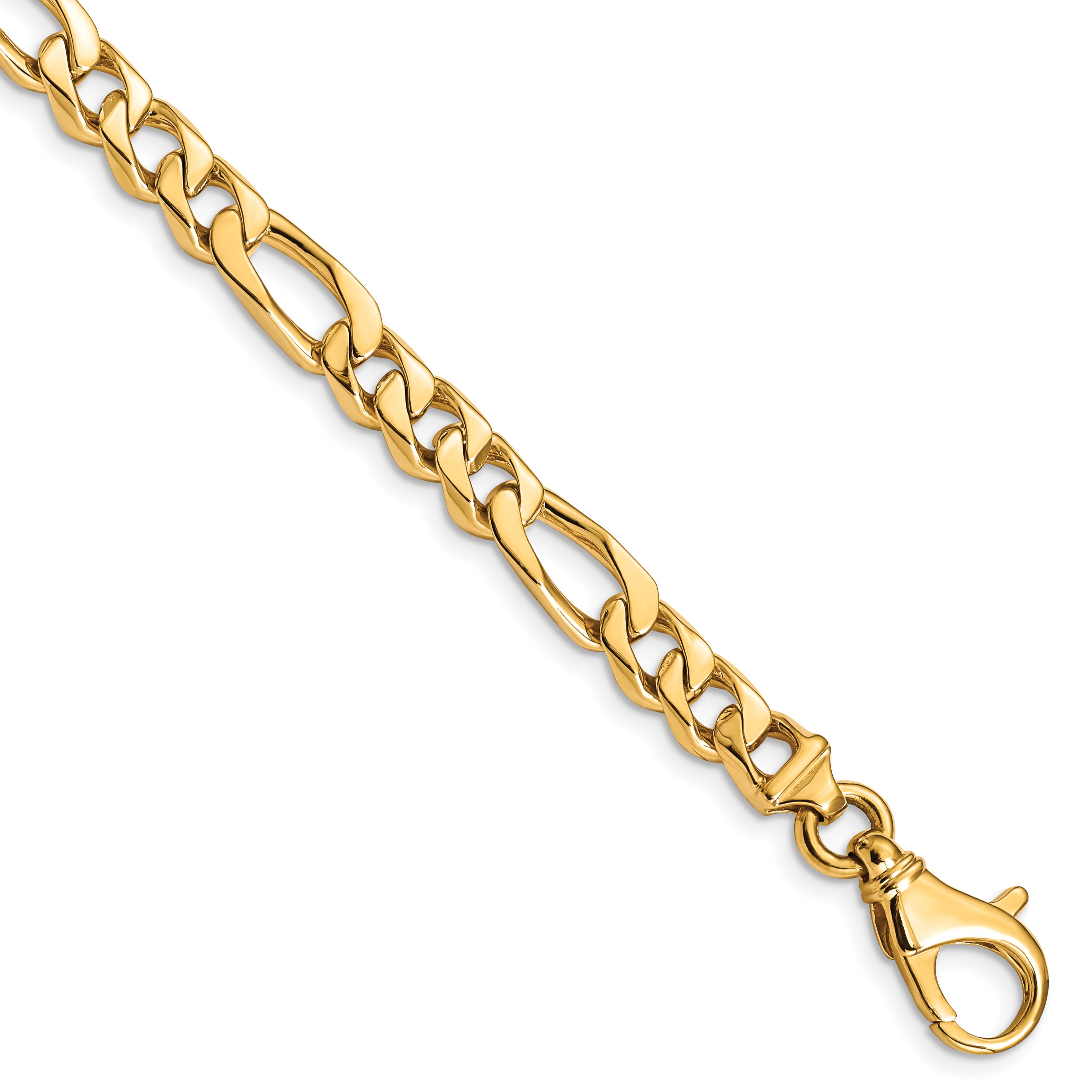 14k 6.5mm Hand-polished Fancy Link Chain