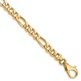 14k 6.5mm Hand-polished Fancy Link Chain Bracelet