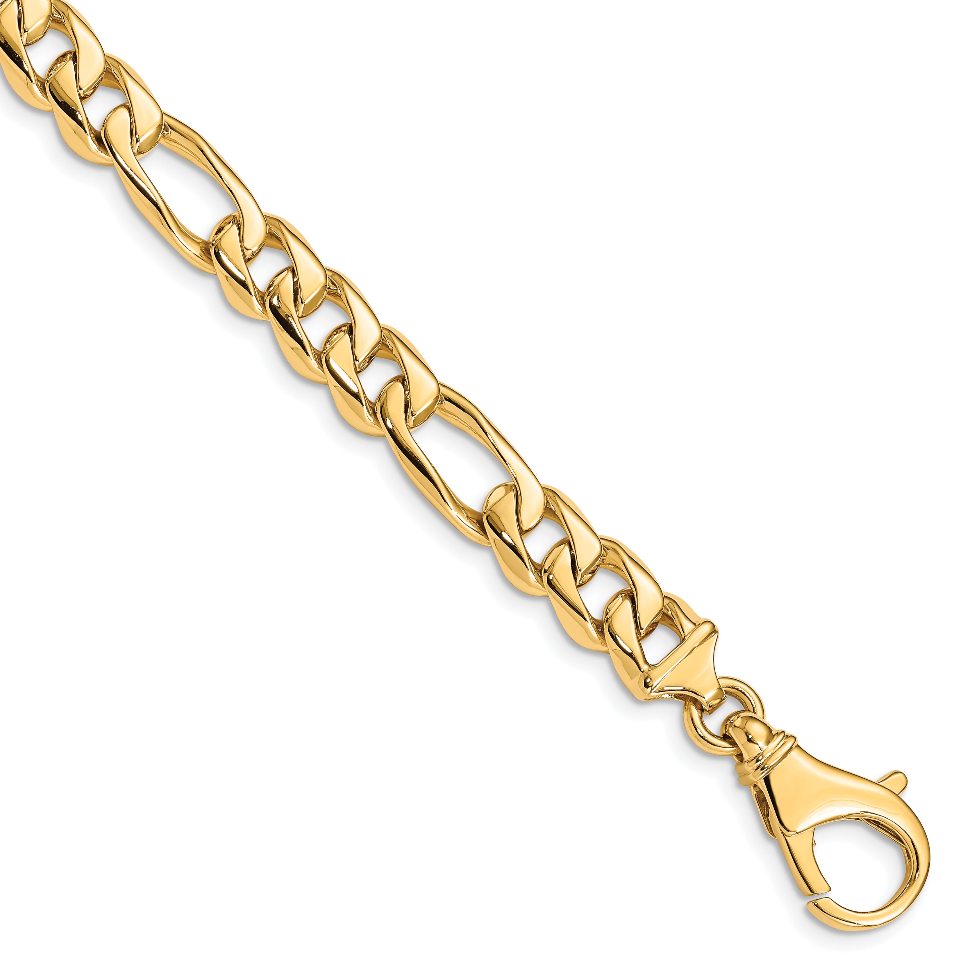 14k 8.5mm Hand Polished Fancy Link Chain