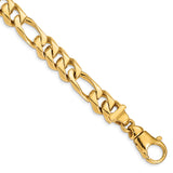 14k 10.9mm Hand Polished Fancy Link Bracelet