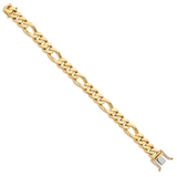 14k 11.8mm Hand Polished Fancy Link Bracelet
