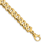 14k 10.75mm Hand Polished Fancy Link Bracelet