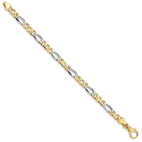 14k Two-tone 5.45mm Hand Polished Fancy Link Chain