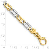 14K Two-tone 5.5mm Hand Polished Fancy Link Chain