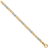 14K Two-tone 5.8mm Hand Polished Fancy Link Bracelet