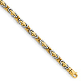 14k Two-tone 4.2mm Hand-polished Fancy Link Chain