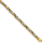 14k Two-tone 4.2mm Hand-polished Fancy Link Bracelet