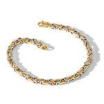 14k Two-tone 4.2mm Hand-polished Fancy Link Bracelet