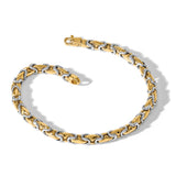 14k Two-tone 4.2mm Hand-polished Fancy Link Bracelet