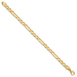 14K 5mm Hand-polished Figaro Link Bracelet