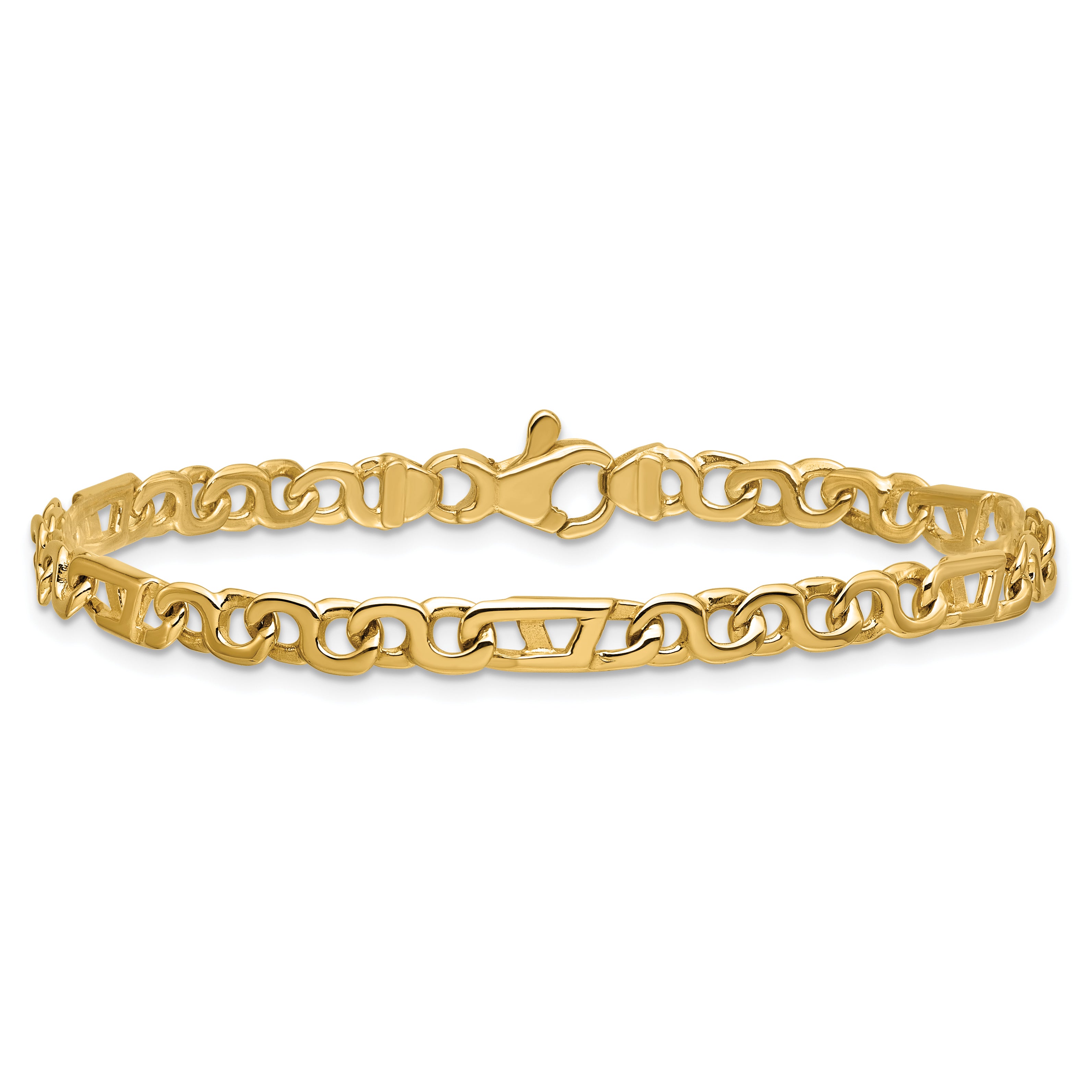 14K Hand Polished 4.3mm Fancy Link Chain