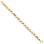 14k 7.3mm Hand Polished Fancy S-Link Bracelet