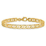 14k 6.5mm Hand-polished Fancy Anchor Link Bracelet