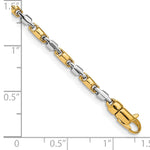 14k Two-tone 2.5mm Hand-polished Fancy Link Chain