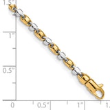 14k Two-tone 2.6mm Hand-polished Fancy Link Chain