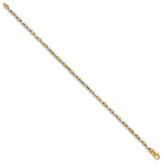 14k Two-tone 2.6mm Hand-polished Fancy Link Bracelet